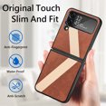 thumbnail image 4 of Dteck For Samsung Galaxy Z Flip4,Folding Shockproof Slim PC Protector Support Wireless Charging Case Cover,Brown, 4 of 6