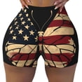 thumbnail image 2 of Salouo Patriotic USA Butterfly Art Print Women's Athletic Shorts,Booty Shorts Biker Shorts High Waisted Elastic Workout Shorts for Yoga Gym Running Sports-X-Large, 2 of 8