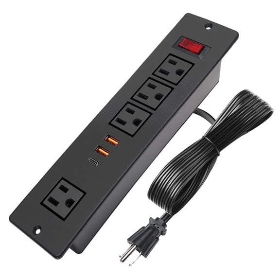 20W USB C Recessed Power Strip, Fast Charge Flush Mount Furniture Outlets,Built in Mountable Power Plug for Desk Tabletop Cabinet Drawer Nightstand