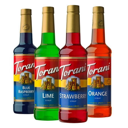 Torani Syrup Variety Pack, Soda Flavors, 750 ml, 4 Count