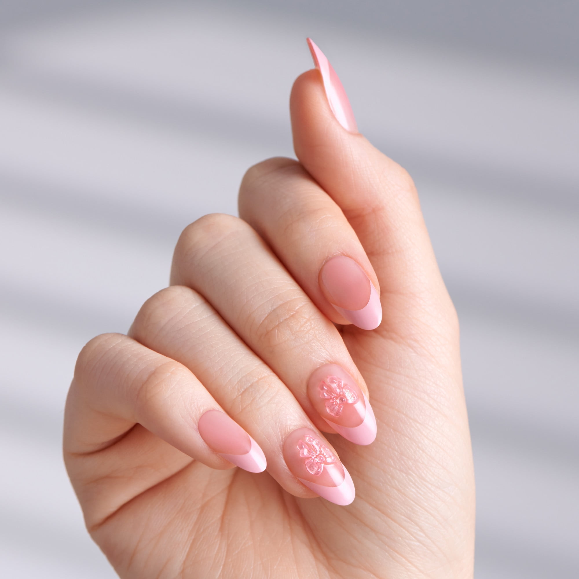 KISS imPRESS Ongles – Muse Lumineuse, Rose, Cercueil, Moyen, 30 unités