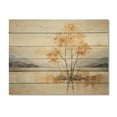 thumbnail image 3 of Designart "Solitude with a Minimalistic Yellow Tree IV" Landscape Trees Print on Natural Pine Wood, 3 of 5
