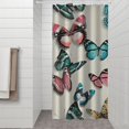 thumbnail image 2 of Butterfly Colorful Wing Pattern Shower Curtain 36"x72" ,Bathroom Decorative Shower Curtains Set with 12 Hooks,Modern Waterproof Washable Shower Curtain, 2 of 6