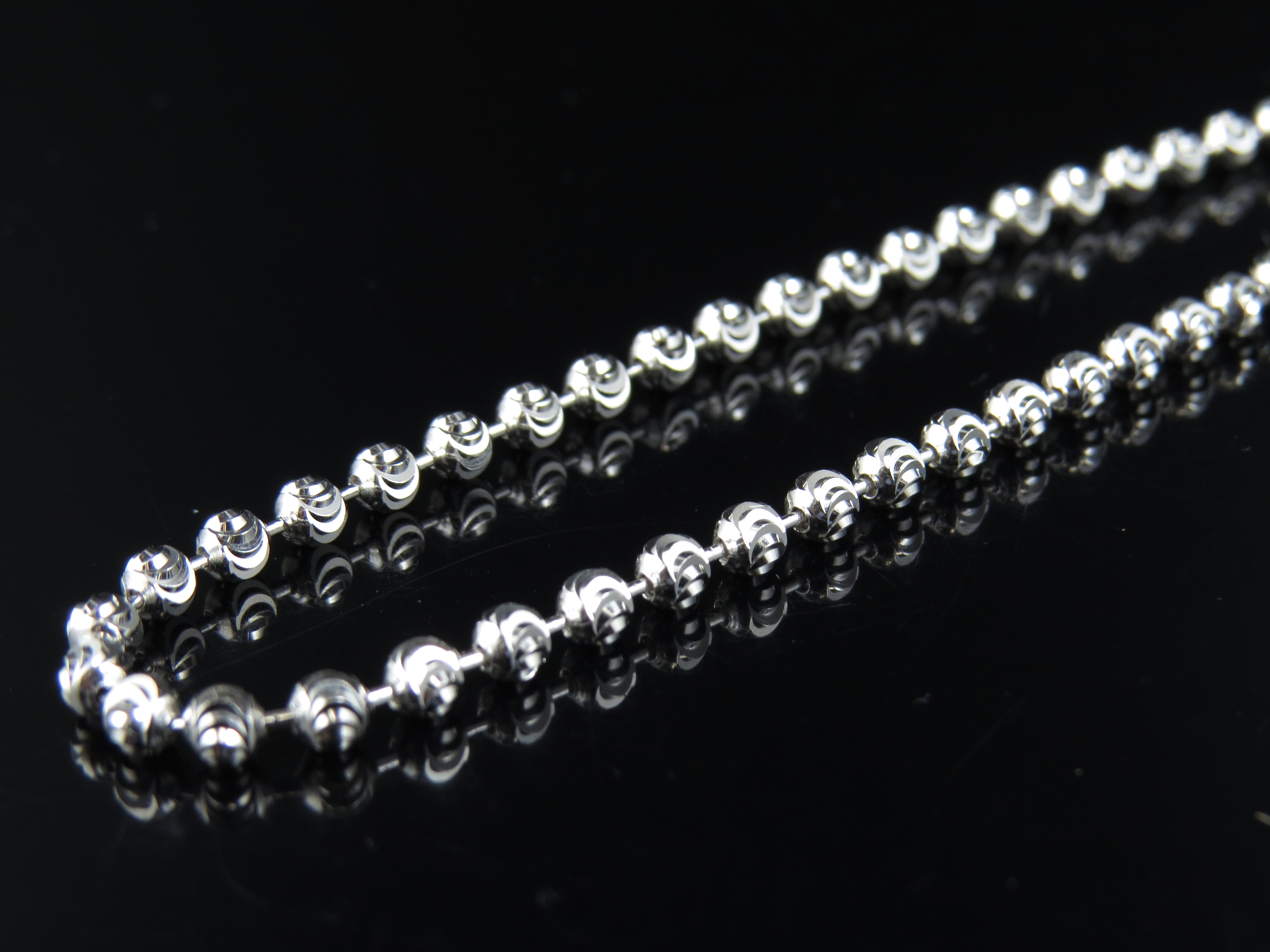 Solid 10K White Gold Diamond Cut 3MM 