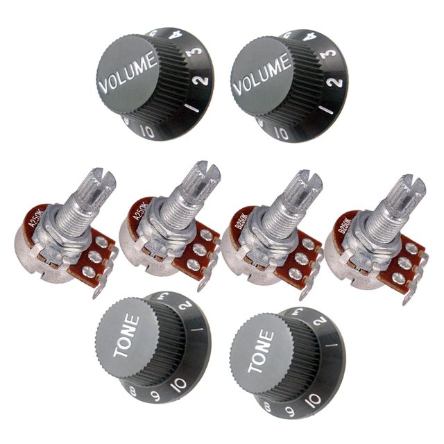 A Size Long Split Shaft Pot Audio Taper Guitar Potentiometers &
