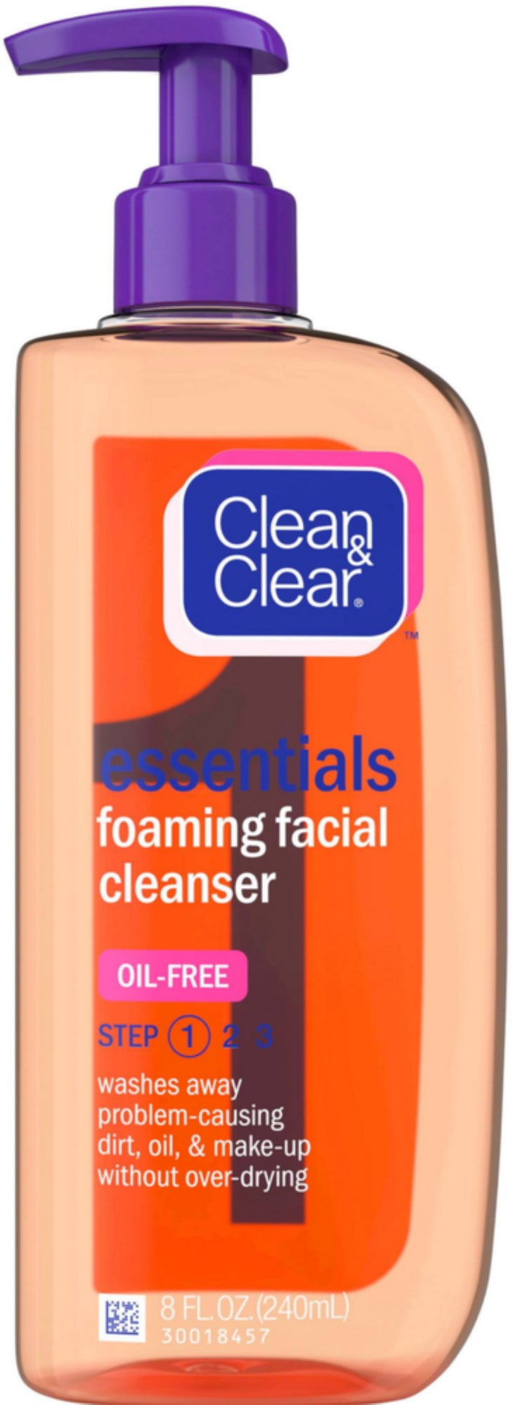 CLEAN & CLEAR Essentials Foaming Facial Cleanser 8 oz (Pack of 2)