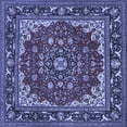 thumbnail image 1 of Ahgly Company Machine Washable Indoor Square Medallion Blue Traditional Area Rugs, 5' Square, 1 of 4