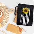 thumbnail image 3 of Xoenoiee Sunflower American Flag Book Sleeve Protector Book Cover for Book Purse for Paperback Storage Bag Book Sox with Zipper and Pocket, 3 of 6