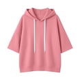 thumbnail image 4 of Cmfcve Women's Plus Size Casual Hooded Sweatshirt Long Sleeve Oversized Pullover Hoodies Loose Fit Drop Shoulder Fall & Winter Clothing, 4 of 5