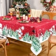 thumbnail image 5 of Chirstmas Tablecloth Rectangle 60x84 Inch, Cute Snowman and Pine Table Cloth Rectangle Tables for Chirstmas Decor, Red Waterproof Table Decorations for Chirstmas Gift, 5 of 6