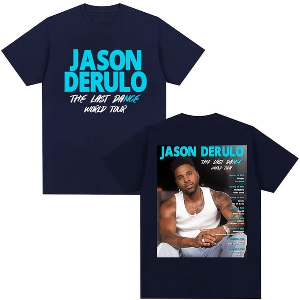 Camisetas gráficas Jason Derulo Last Dance World Tour 2026, Camiseta de algodón de gran tamaño a la moda Pop de Hip Hop para hombres, regalo para seguidores, ropa de calle