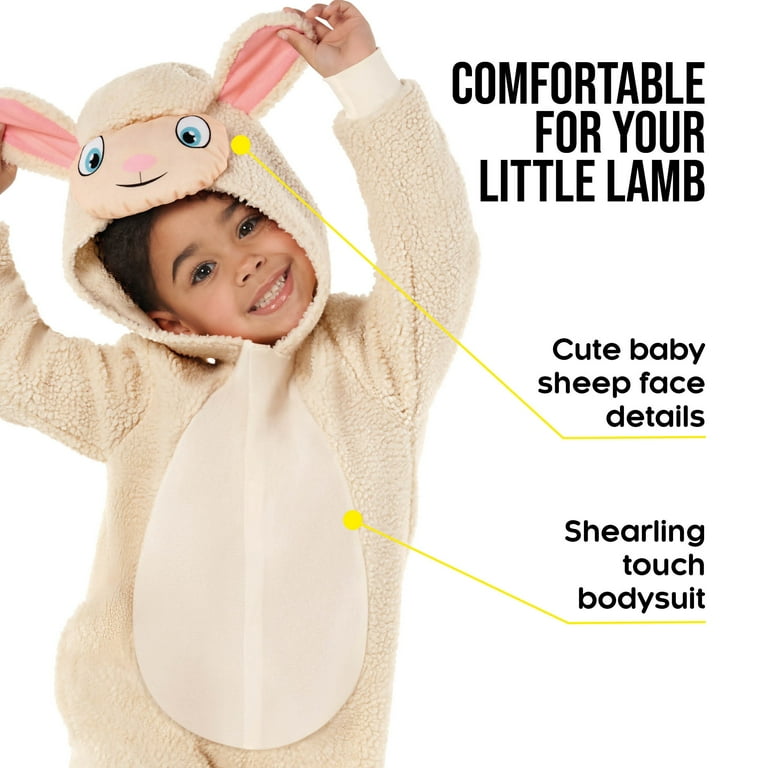 Lamb Costume Kids Cream Jumpsuit Hood Lamb Costume Kids Cream Jumpsuit Hood