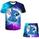 thumbnail image 1 of Conjuntos de ropa de punto para niñas pequeñas, ropa Stich de manga corta para niños, camisetas, pantalones cortos, trajes para niños de 1 a 10 años, trajes 9T Gao Jinjia LED, 1 of 2