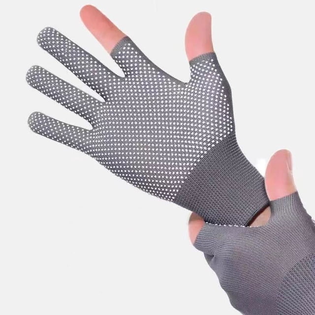 Guantes de verano para mujer, con protección solar, para recoger té, para el trabajo, para dispensar, antideslizantes, para montar al aire libre, guantes finos con dos dedos divididos y pantalla