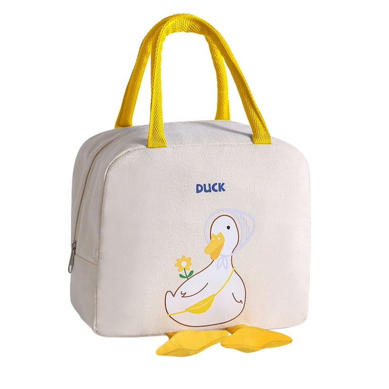 Cute Yellow Duck Thermal Lunch Bag for Women Insulated Picnic Food Carrier  Cooler Ice Pack Kids Portable Dinner Container Bags