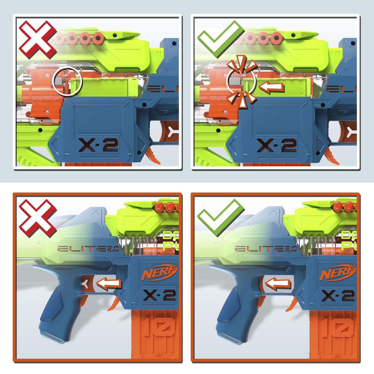 Nerf Elite 2.0 Double Punch Motorized Dart Blaster, Ages 8