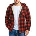 thumbnail image 4 of Xyxonk Mens Sherpa Lined Fleece Shirts Jacket Plaid Flannel Zip Up Hoodies Heavyweight Winter Warm Coat with Pocket,Wine S, 4 of 4