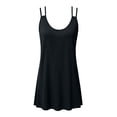 thumbnail image 4 of ClodeEU Women's Scoop Neck Spaghetti Strap Bodycon Mini Dress,Solid Slim Short Dress Black,Women's Plus L, 4 of 7