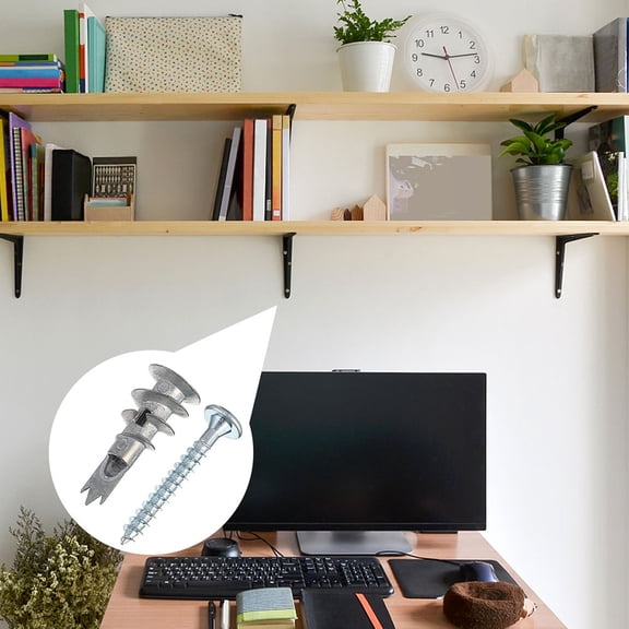 ETEREAUTY 50Sets Practical Anchor Screws Plated Silver Durable Material for Firm and Stable Installation