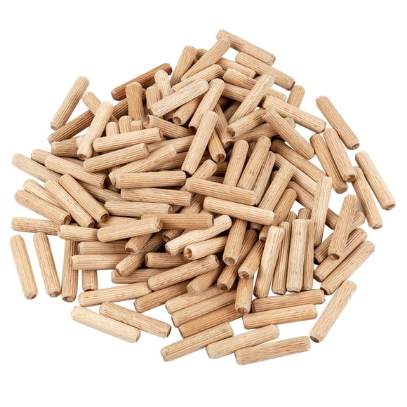 BICB Fluted Wood Kiln Dowel Pins, 1/4" x 1.5"- 200 Pieces, Made of Beechwood