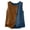 Brown, variant on Women Sleeveless Strechy Jean Vest Top Button down Crew Neck Linen Casual Summer Western Waistcoat Navy S