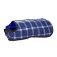 thumbnail image 2 of cuteNfuzzy Reversible All Season Reflective Blue Plaid Dog Coat Medium Weight, 2 of 5