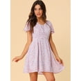 thumbnail image 3 of INSPIRE CHIC Robe en Chiffon à Lacets Florale pour Femmes, 3 of 6