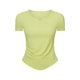thumbnail image 1 of Top deportivo de manga corta con escote en V pequeño para mujer, para fitness, running, ajustado, adelgazante, yoga, 1 of 2