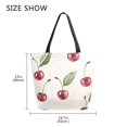 thumbnail image 5 of FORMRS Womens Canvas Tote Bag with Zipper Inner Pocket Shoulder Handbag, Beige Cherry, 5 of 7