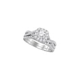 thumbnail image 1 of FB Jewels 14kt White Gold Womens Round Diamond Bridal Wedding Engagement Ring Band Set 1.00 Cttw, 1 of 1