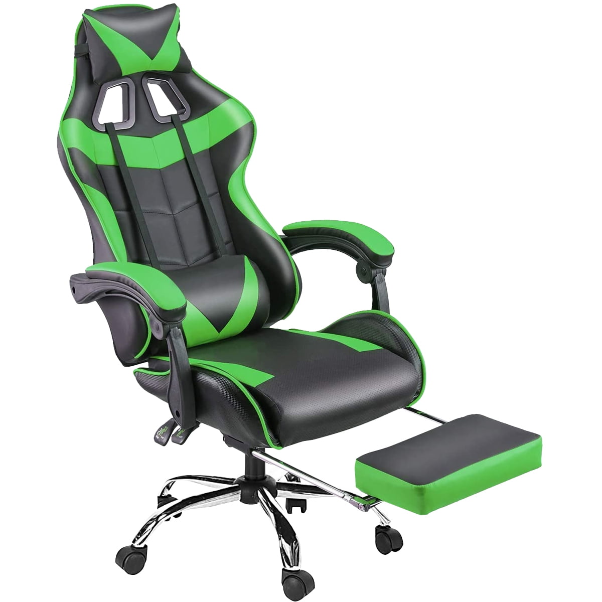 Gaming Office Chair Game Racing Executive Footrest Computer Seat PU Leather NEW 