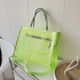 thumbnail image 1 of Transparent green jelly bag large capacity bag for women new fashion hand-held tote bag versatile shoulder messenger bag, 1 of 1