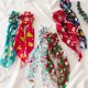thumbnail image 3 of Santa Claus Bows Hair Scrunchies Long ribbon Ponytail Scarf Hair Tie Women Girls Elastic Hair Bands Christmas Hair Accessories, 3 of 4