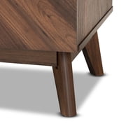 Baxton Studio Hartman Mid-Century Modern Walnut Brown Finished Wood 3-Drawer Storage Chest