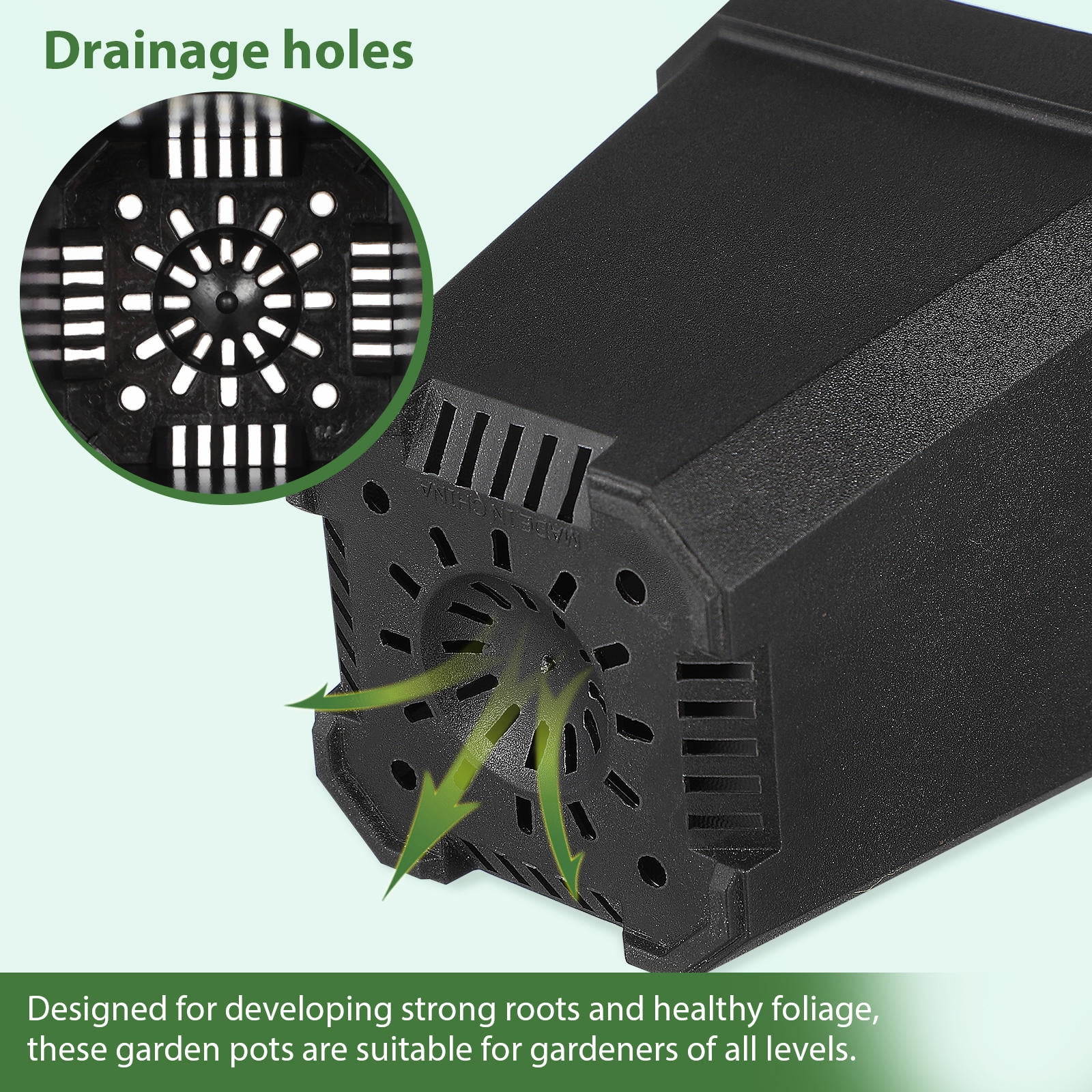 Nicehomfit 5 Pcs Plastic Flower Pot Black Root Development for Indoor Plants