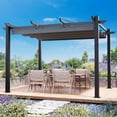 thumbnail image 4 of MELLCOM Retractable Pergola 10x12 ft, Dual Adjustable, UV Protection, Durable Aluminum Frame, Locking Straps and Screws for Backyard Deck, Gray, 4 of 8