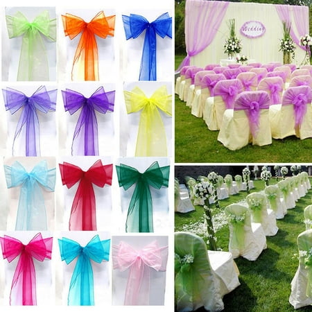 

Organza Sashes Chair Covers Tulle Bows Sash Tie Ribbon Wedding Party