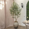 thumbnail image 4 of ROMSWI 8FT Artificial Olive Tree Tall in Black Plastic Pot with Lifelike Fruits Faux Olive Tree For Home House Office Decor Indoor, 4 of 11