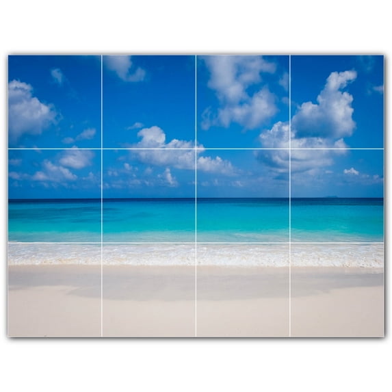 Picture-Tiles.com: Beach Ceramic Tile Wall Mural WAL500064-43M. 24"W x 18"H using (12) 6" x 6" Ceramic Tiles-Satin Finish