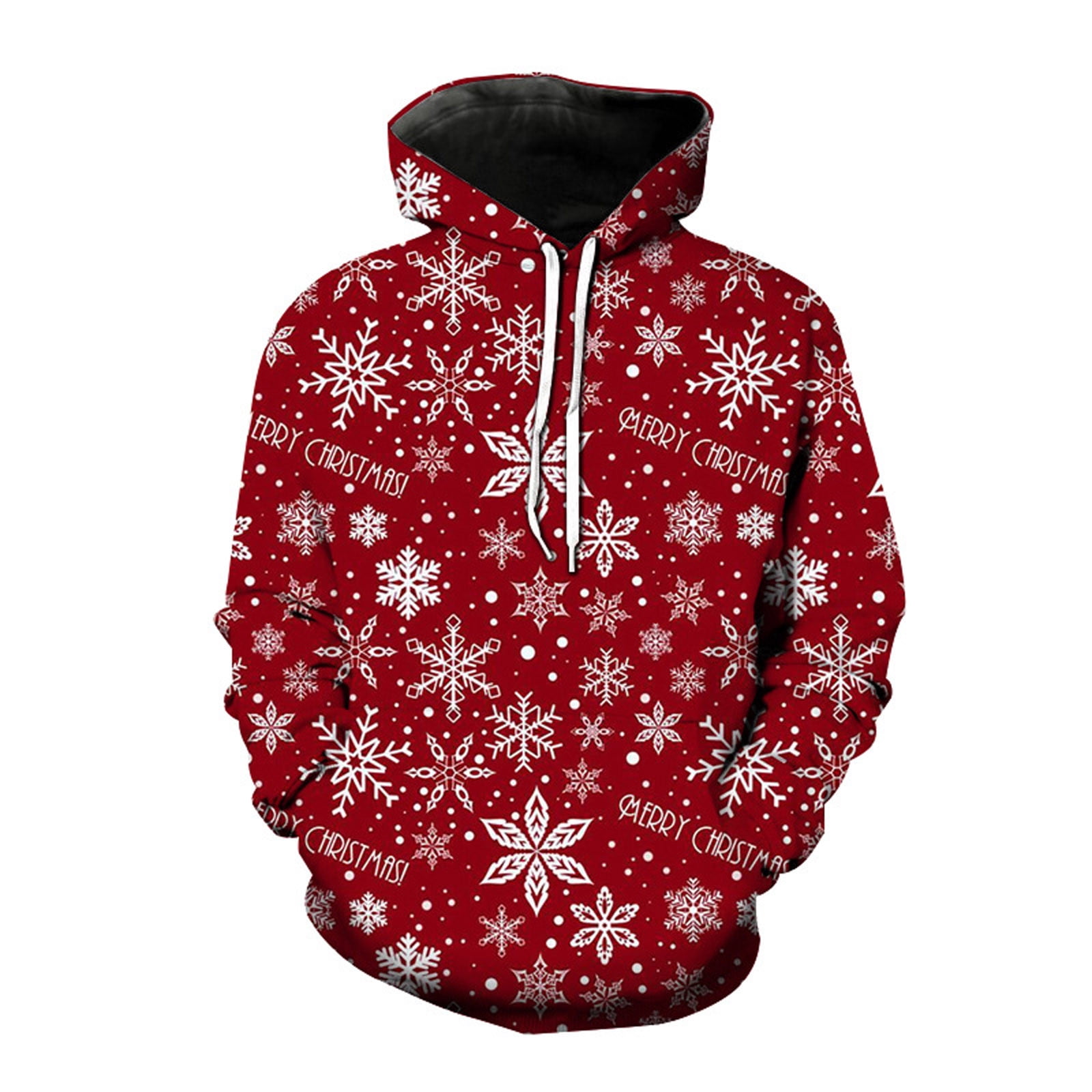Mefallenssiah Mens Sweatshirt Clearance Men Casual Christmas Abstract Pattern 3D Digital Printing Hoodie Pullover Blouse Reduced Price