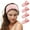 Pink, variant on TOPTIE 4PCS Spa Headband Coral Fleece Absorbent for Shower, Extra Thick Soft White Facial Head Wrap for Makeup