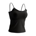 thumbnail image 4 of Camiseta de tirantes sin mangas para mujer, con espalda elástica y tirantes finos ajustables. Negro XL, 4 of 9