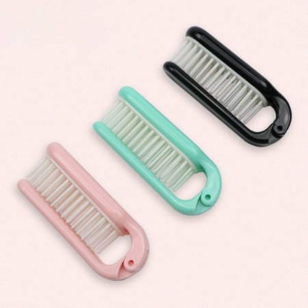RENACLIPY 3Pcs Folding Travel Hair Brush Assorted Color Compact Comb for Easy Styling on Trips and Gym