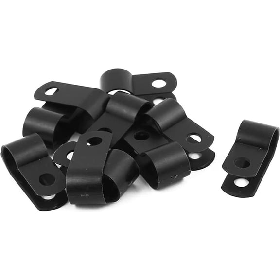 Cable Clips,Wire Holder,Cord Management Organiser Clamps Home and Office, 10Pcs Nylon R Type 5/16" 8.4mm Cable Cord Wire Clamp Clip Fastener Black