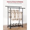 thumbnail image 4 of Sakugi Clothes Rack with Double Hanging Rods and Bottom Shelf, Rolling Metal Garment Rack for Bedroom Closet Storage, 38.5" x 16.9" x 58.5", Black, 4 of 12