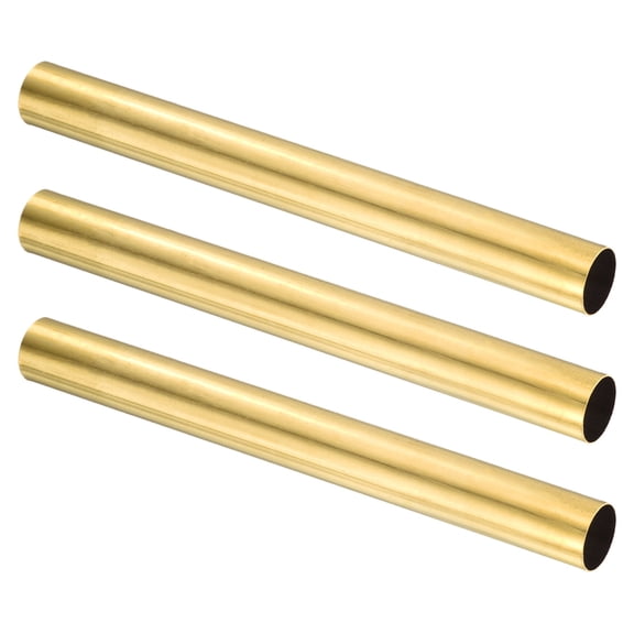 3Pcs Brass Round Tube, 20mm OD 0.5mm Wall Thickness 200mm Length Seamless Tubing
