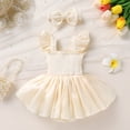 thumbnail image 2 of Happy Town Infant Baby Girl Summer Clothes Sleeveless Romper Dress 3-24M Toddler Girl Bodysuit with Headband, 2 of 9