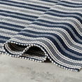 thumbnail image 5 of Home Conservatory Ticking Stripe Handwoven Indoor/Outdoor Area Rug, 2' 6" x 8', Runner,  Blue, 5 of 9