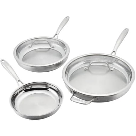 Cuisinart Tri-Ply Clad Stainless Steel 3-Piece Skillet Set, with Heat Surround™