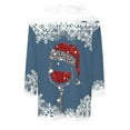 thumbnail image 5 of Women Christmas Outfit Women's Autumn Winter V Neck Long Sleeve T-Shirt with Festive Holiday Print Design for Casual Wear Blue 2XL, 5 of 5